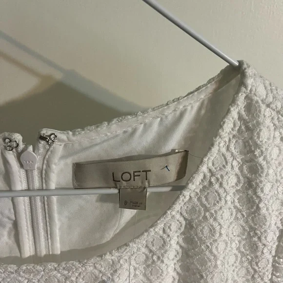 NWT Loft brand white lacy dress, size 8. Pictures don’t do this dress justice! - Picture 5 of 7